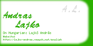 andras lajko business card